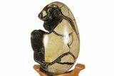 Septarian Dragon Egg Geode - Black Crystals #158344-4